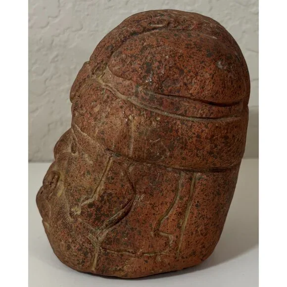 Vintage Mesoamerican Clay Head Mexico Central American Aztec Olmec